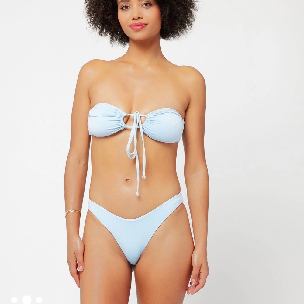 L*space bitsy bikini bottom baby blue shimmer medium BNWT